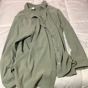 Oversized Green Button Up